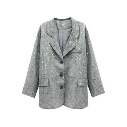 SKLS012 A large number of customized sequined blazers Fashion design vertical light blue women's blazers. Blazer specialty store sequin blazer SKLS012 A large number of customized sequined blazers Fashion design vertical light blue women's blazers. Blazer specialty store sequin blazer